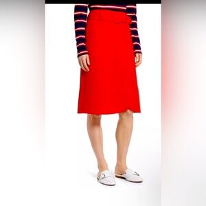 Halogen Red Belted Skirt NWT